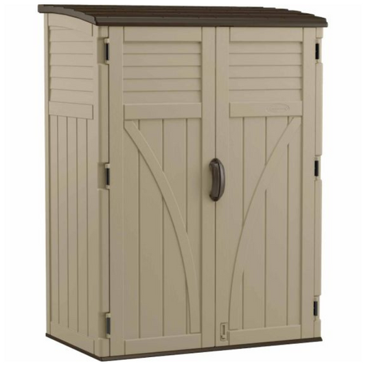 Suncast 54 Cubic Feet Vertical Storage Shed with Durable Plastic Construction